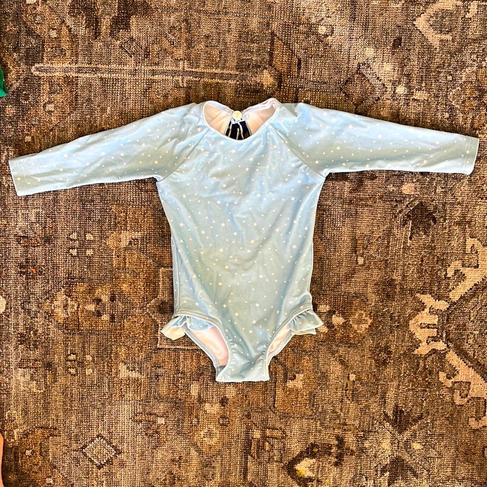Minnow girls star long sleeve rash guard swim suit Sz 1